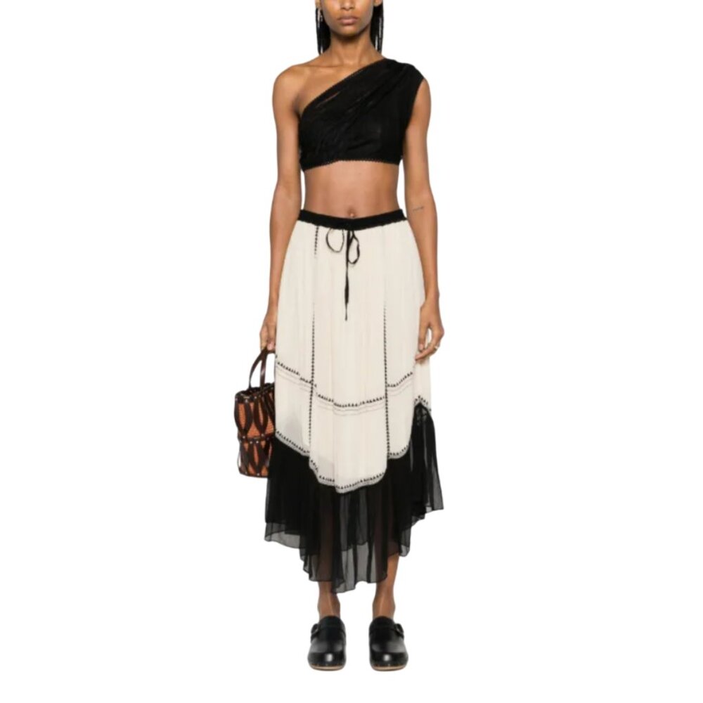 Ulla Johnson Cream and Black Maxi Skirt - Picture 2 of 13